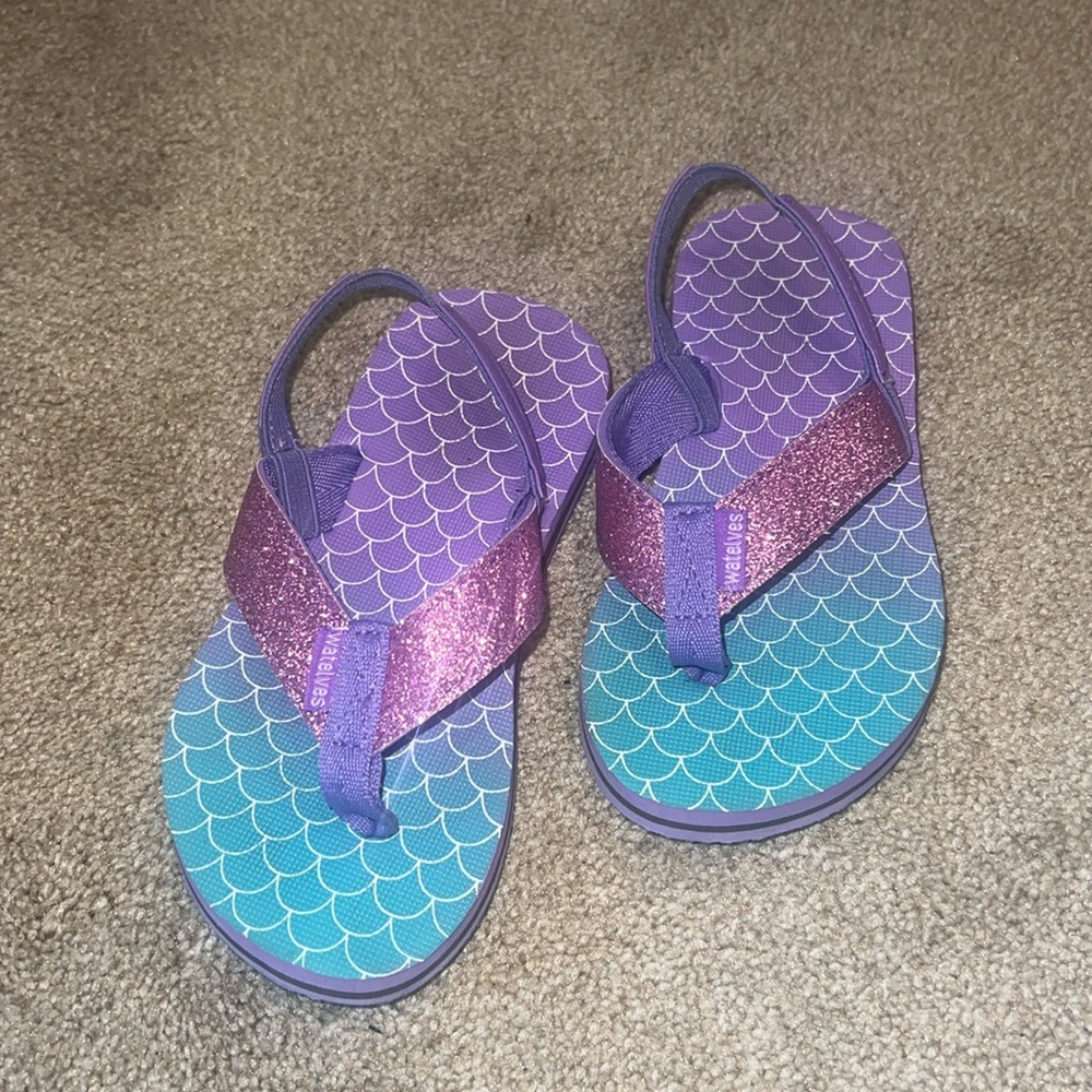 Mermaid sling back flip flops